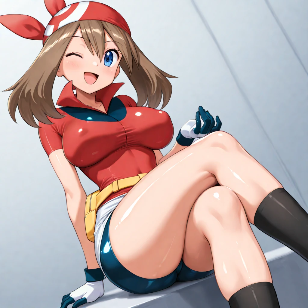 highest quality, masterpiece, High resolution,alone, 1 girl,slight smile, looking at the viewer, hat,horse ears, horse tail, Medium chest, (From above:1.2), bent down, blush,perfect lighting,((panties)),((spread legs, legs up)),,((nsfw))