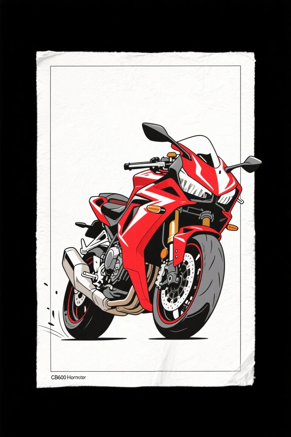 vintage tshirt print design (on a white background:1.2), digital art of a Ducati Panigale V4 superbike front view with the Italian flag subtly incorporated into the design and the writing 'Panigale Power' ,(comics style:1.2), highly detailed, 4k, masterpiece.The white background should be separated from the main image for easier removal.