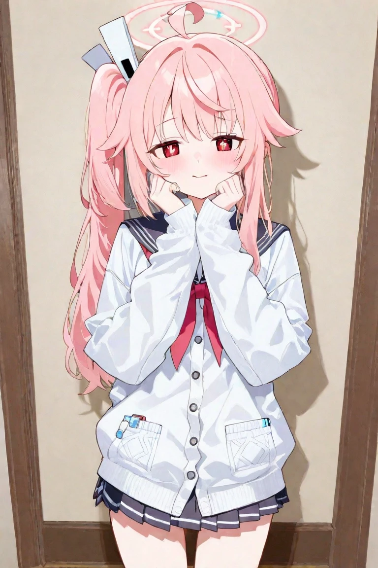 Anime background art, bottom of room, one bed, standing, beautiful anime scenes, 4K anime art wallpaper, 4k anime art wallpaper, Rosla global illumination, anime girl, best quality, detailed, 1 girl, alone, same as LORA, same as lora, closed mouth, smile, pink hair, long hair, two pigtails hairstyle, pink eyes, looking at viewer, perfect face, perfect eyes, naked, completely naked, showing her vagina, perfect vagina, open legs, open vagina, perfect anus, see vagina, naked vagina.