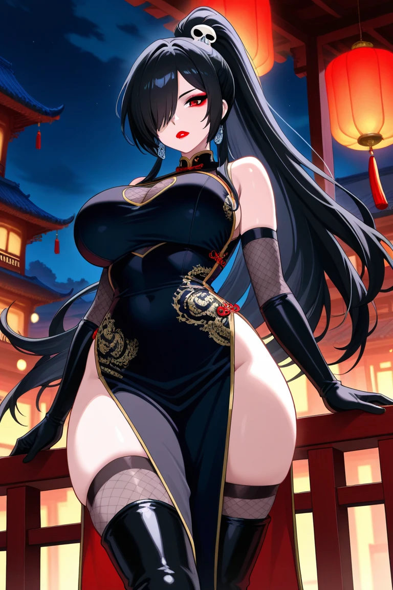 28 years old,Succubus,Beautiful breasts,A beautiful woman,Goat horns on the sides of the head,bat wings on the back,,A gentle smile,Red light district,Prostitute,kimono