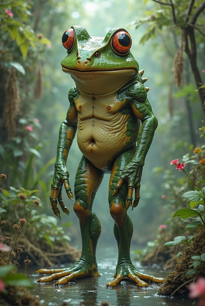 A toad with a human backside