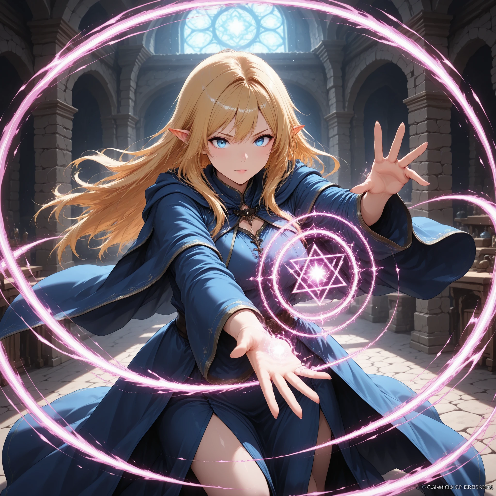 (masterpiece, best quality:1.2), (1girl, solo,detail eyes,iris,wizard,spell magic,Complex magic effect,dynamic magic effect,dynamic motion),female soldiers