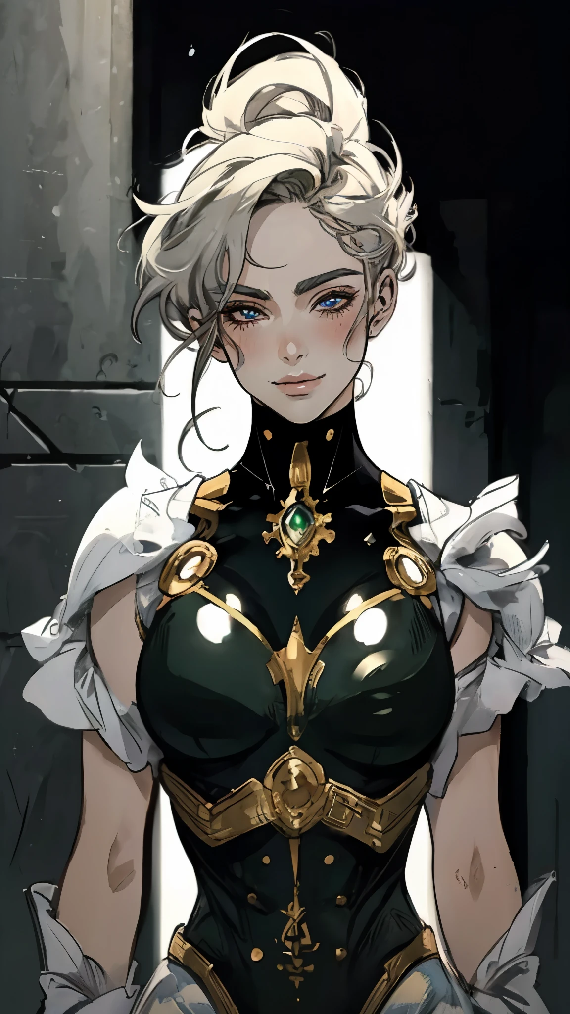 masterpiece, best quality, a beautiful woman with long shiny hair, choppy bangs, delicate face, passionate gaze, perfect smille, blush, seductive expression, tall and fit figure, perfect body, perfect skin, seductive pose, sexy Futuristic Technological Nanogel Clothing, the color scheme is primarily White with Green accents, this character embodies a finely crafted sexy beauty, exquisite and mature art style, mikoyan, anime aesthetic, simple shading, cell shading, goddess, feminine, exquisite photography, depth of field, bokeh, photorealistic, even and soft lighting on face, dramatic, high definition, highres, ultra detailed, professional photo, perfect body proportions, anatomically correct, symmetrical face, extremely detailed eyes and face, perfect eyes, high quality eyes, creativity, RAW photo, UHD, 32k, portrait lighting, cinematic lighting, (masterpiece-anatomy-perfect:1.2)