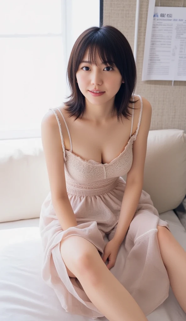 (Highest quality, Highest quality、Masterpiece, detailed、Ultra-realistic), Beautiful and delicate、Portrait of a 13 year old girl,、13th Generation、Calm and gentle look, Model for painting、AI will randomly decide whether to be naked or half naked、Nude Model、Beautiful nipples、The background is a room at home、Atelier、Small breast size、Her legs open towards me in an M shape.、Spread your legs、detailed、Accuracy、Body facing forward、Embarrassing、Poses are generated randomly and in various ways.、Short Hair,Poses are randomly generated by AI、Hairstyles are also randomly generated by AI.、Hair color is also randomly generated by AI、chest is not that big、Beautiful breasts、innocent、Young、immature、The AI will randomly decide the size of the breasts, whether they will be B cup or C cup.、Not big breasts、No breasts larger than a D cup、delicate
