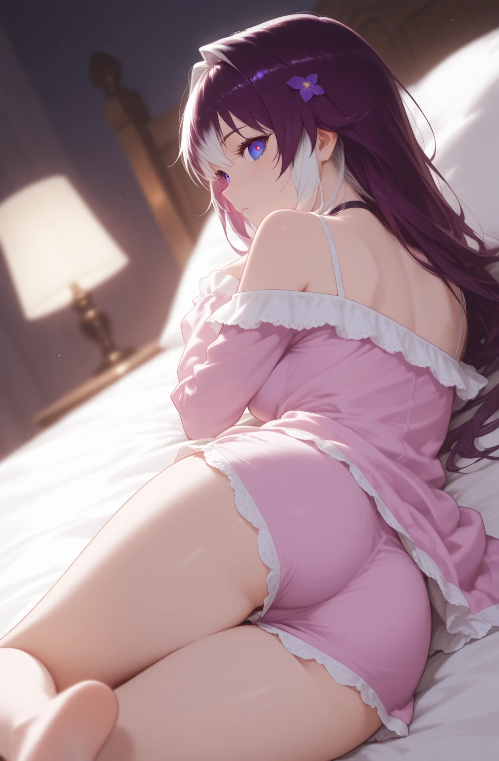 Anime image of woman lying in bed in bra, Seductive Anime Girl, ??????????? loli, loli in dress, soft anime illustration, Smooth Anime CG Art, beautiful alluring anime woman, beautiful alluring anime teen, charming anime girls, Big breasts!, Bottom Angle, Ecchi, Big breasts!!, anime goddess, fluffy chest
