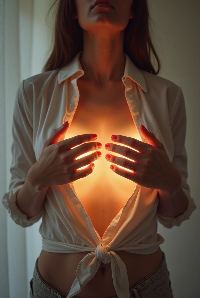 A picture of a white haired Slavic female spreading her vagina