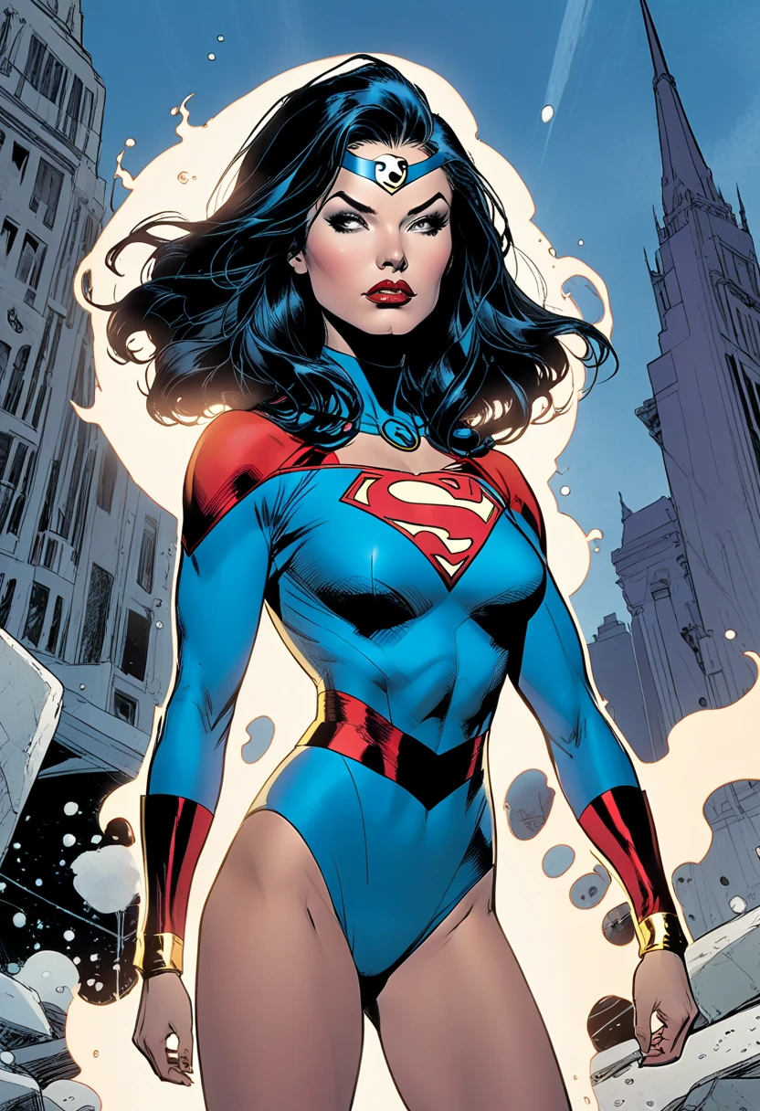 photo of beautiful (EPL4rs3nTh0mps0n:0.99), a wonderwoman in ( colorful, abstract background :1.1), perfect hair, wearing wonderwoman costume, modelshoot style, (extremely detailed CG unity 8k wallpaper), professional majestic (photography by lee friedlander :1.1), ( Kodak Smile 10MP Digital Camera ), 24mm, exposure blend, hdr, faded, extremely intricate, High Detail, Sharp focus, dramatic, soft cinematic light, (looking at viewer), (detailed pupils), cute smile, 24mm, 4k textures, soft cinematic light, adobe lightroom, photolab, elegant, ((((cinematic look)))), soothing tones, insane details, hyperdetailed, low contrast, ("I've got a bad feeling about this.":1.1), ( Pretty preppy :1.2 )