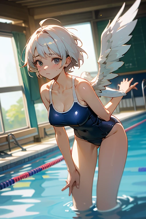 high quality,High resolution,16K,Sharp lines,1 girl,Female gymnast ,Cute Face, Large Breasts, Beautiful feet,At the gymnastics venue,Focus Girl,Beautiful face in every detail,Detailed clothing,Beautiful Eyes,Nice,Dynamic Angle、I'm drinking beer
