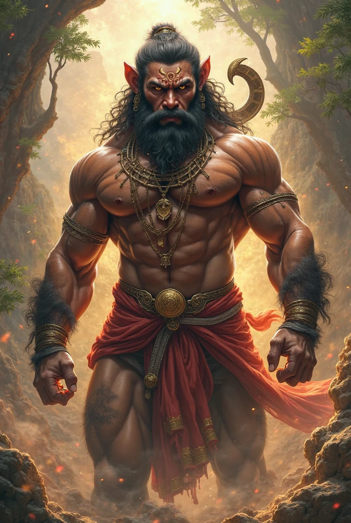 The God Raavanan with perfect body structure , with ten heads , normal skin colour,with mustach,human skin colour, ten heads raavanan , heads are same 