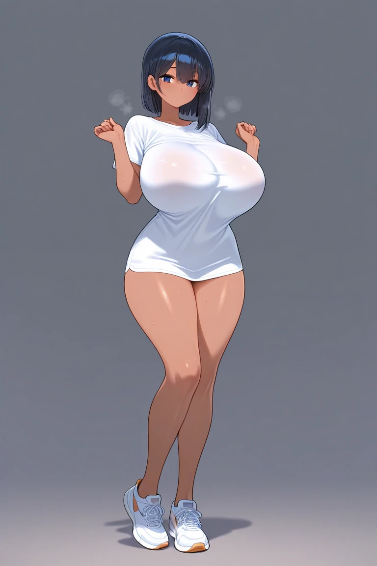 A bunch of tomboysMany tomboy, massive breast, all have massive thighs, all have thick legs, all have massive ass, low skirts, short skirts, lifting shirts up, no bras, no underwears, some black, some white, some Asian,