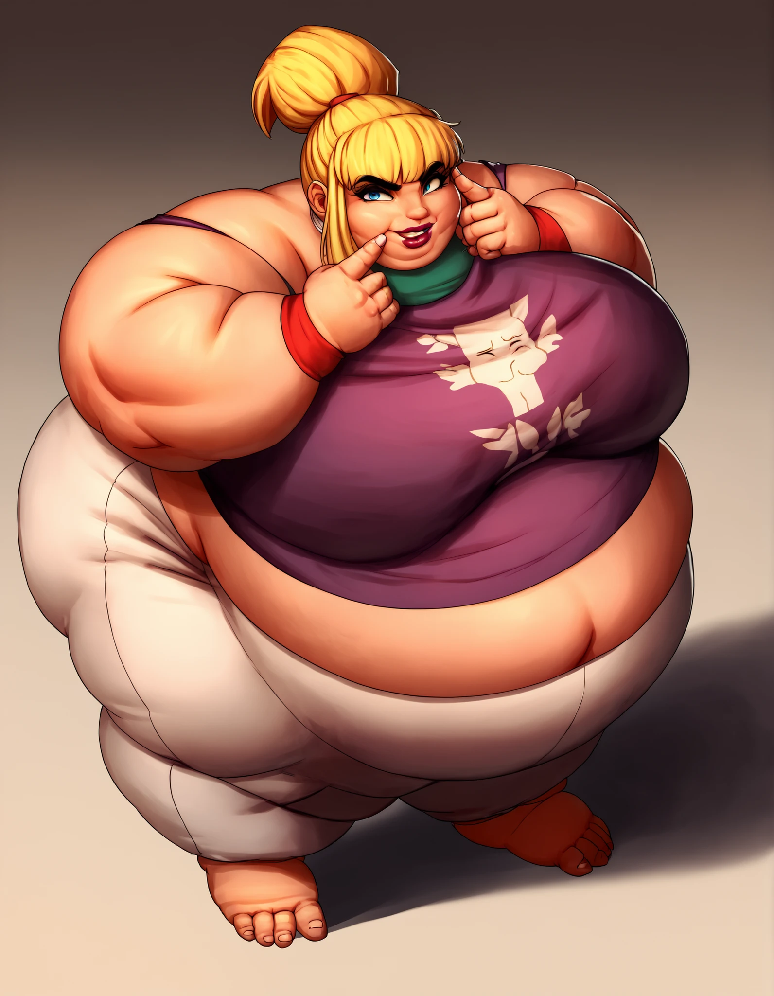Obese Audino, fat arms, fat belly, obese body, big fat Butt, obese thick thighs, big cheeks, fat and cute face,