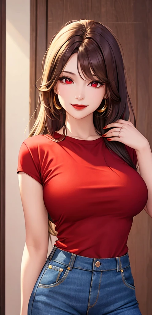 hot 30 year old woman, sleeveless turtleneck shirt and elastic shorts, red lips, blue eyes, salivating, orgasm eyes, bitch look, soft ligth, NSFW wet with sperm, from above, fingers --style realistic-imagine -