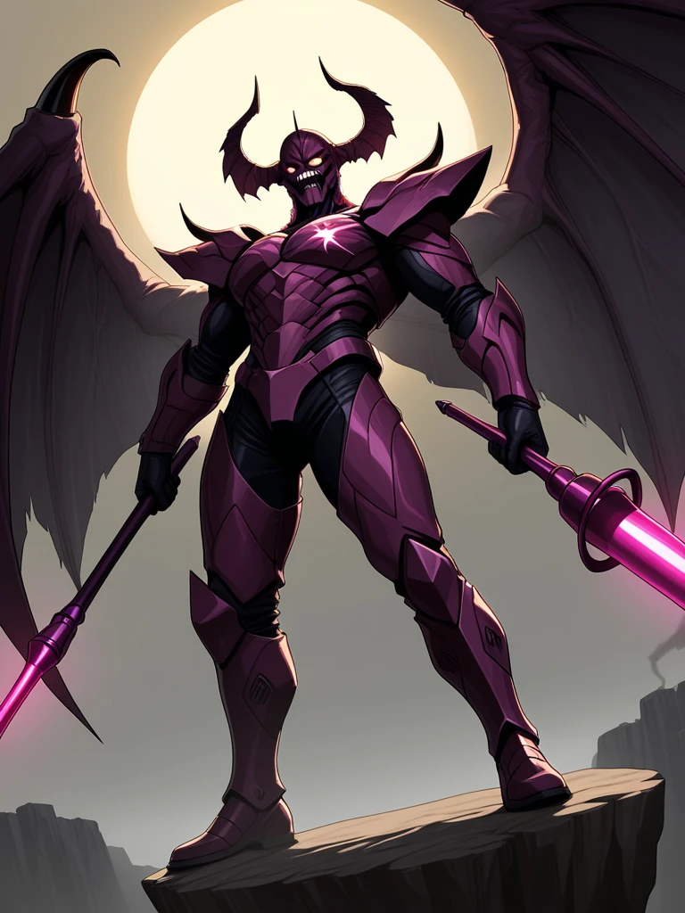 Demon with laminated whips on his back