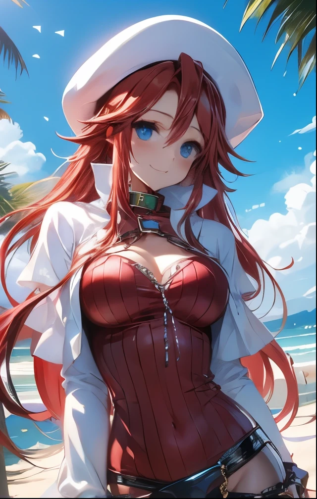 (masterpiece, best quality),  intricate details,
1girl,    <lora:honolulu_azurlane:0.8> honolulu_azurlane, long_hair, red_hair, twintails, bangs, ribbon, blush, hair_ribbon, red_eyes, breasts, black_ribbon, large_breasts, hat, cleavage, very_long_hair
 sweating, boob sweat, hot, desert, sand, oasis, pyramids, dunes,