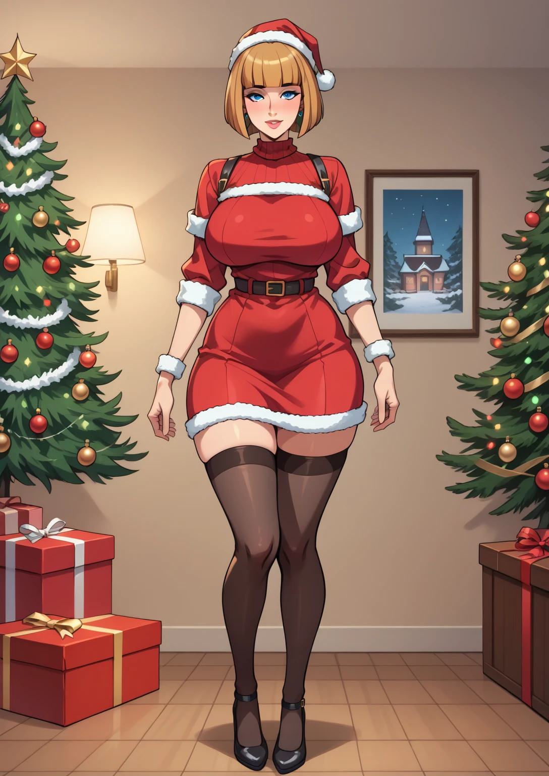 (NSFW), Misae Nohara, milf, thick thighs, sexy legs, hourglass figure, half naked, Looking at the viewer with seductive eyes, man woman sex, exposed breasts, brown short black hair, seductive expressions, seductive pose, hard nipples, exposed vagina, hard sex, best quality, highres, bbyorf, gold earrings, large breasts, jewelry, off shoulder, red transparent sweater black stockings, high heels, sweater transparent dress, long sleeves, no panties, outdoors,