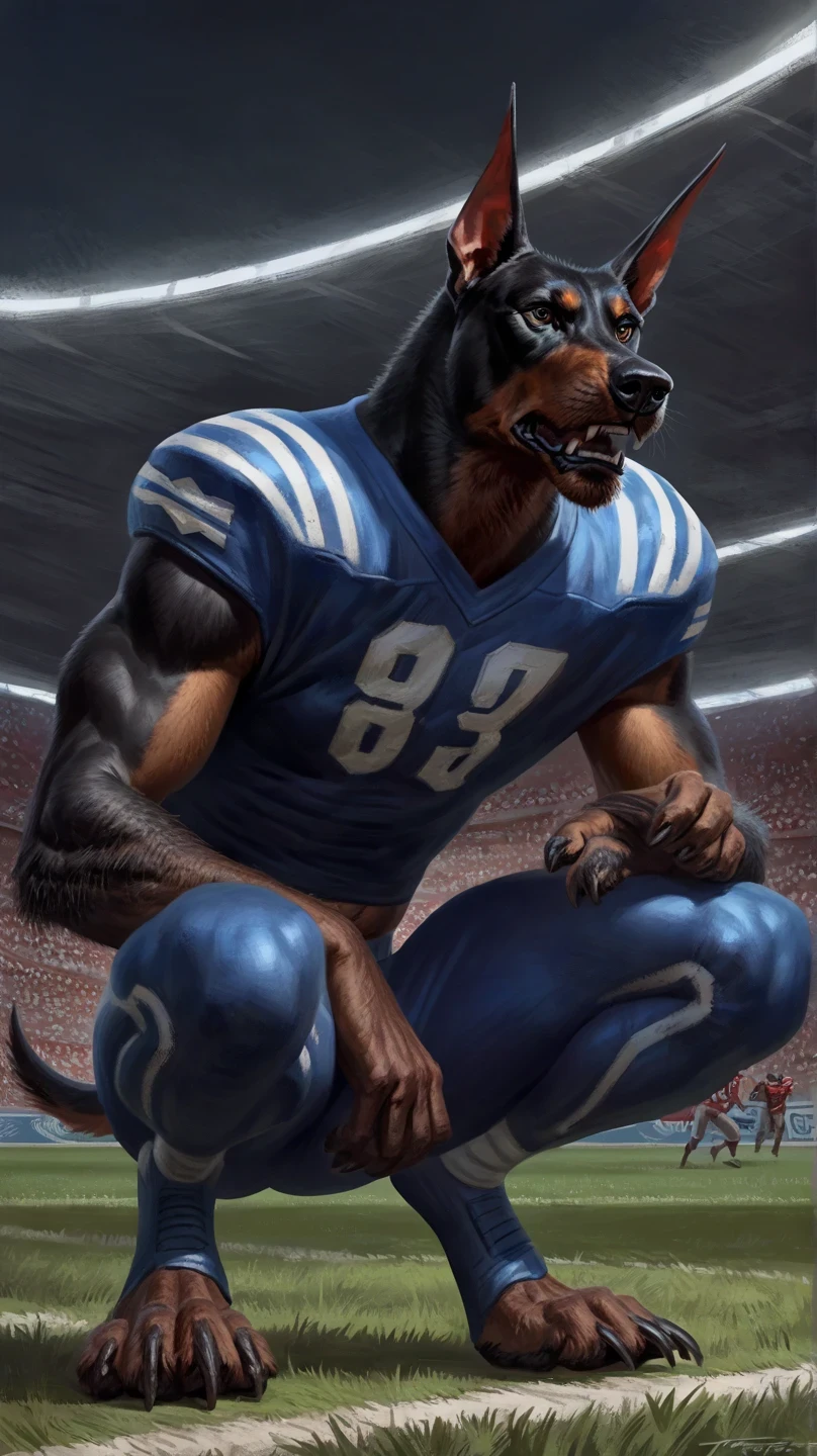 Super muscular adult boar beastman,(wear a sports uniform:1.8),Blindfold,(Surrounded by red and black erect penises),(a large amount of semen on the face and body,:1.5),night,Outdoor,Anal Sex,(Nipple ring piercing:1.5),Brown fur,Black hair and beard,((Deep Throat))