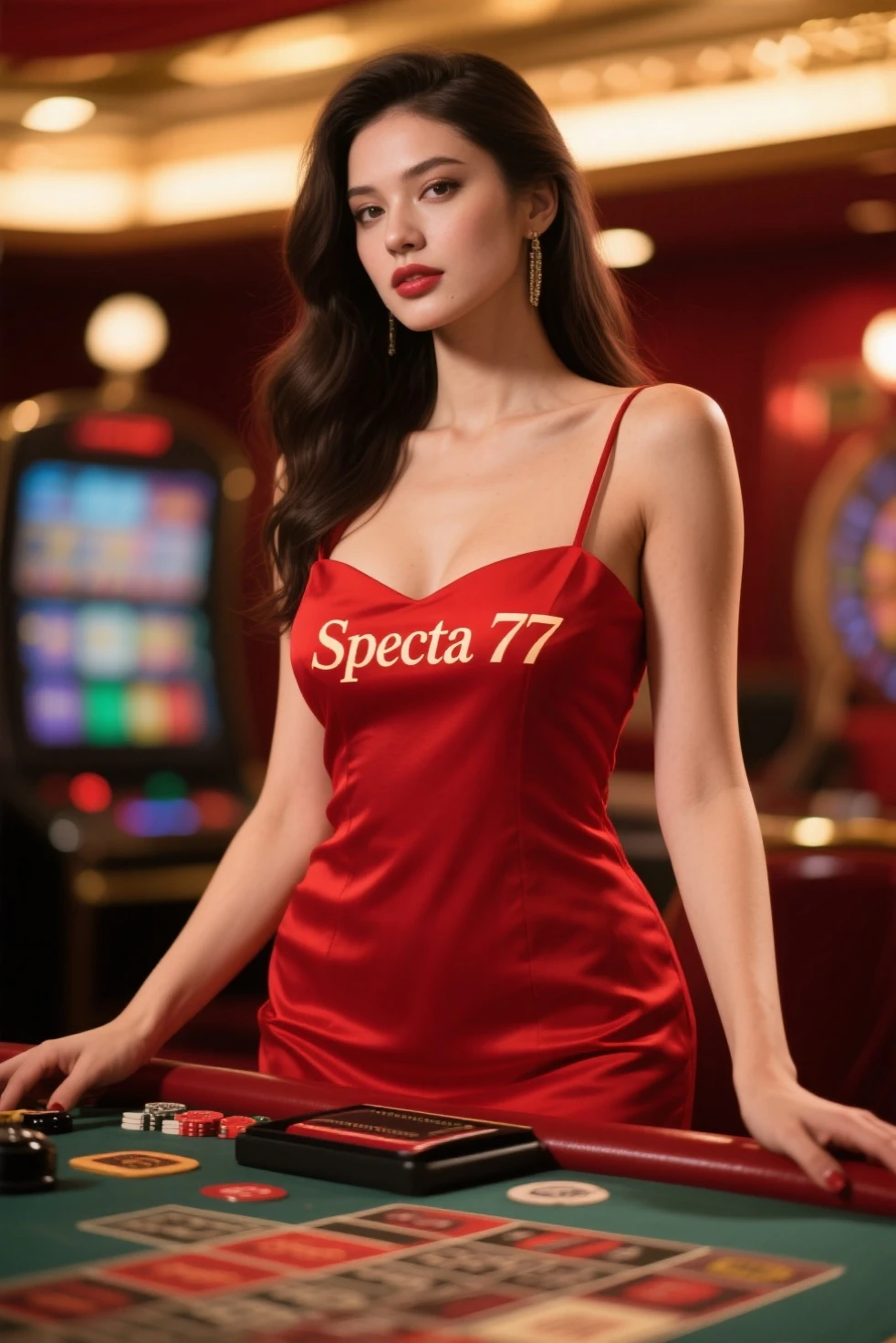 casino girl, dress, beautiful, full body, middle shot, japanese
