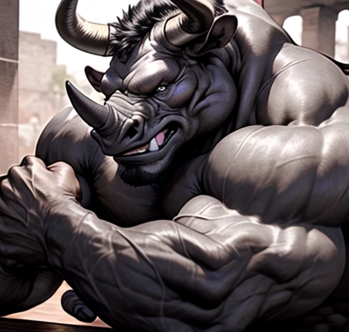 A RHINO AS A BODY BUILDER 