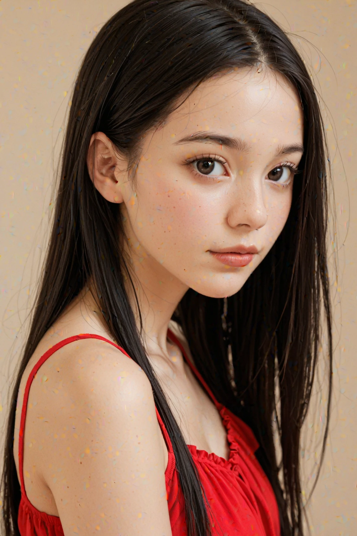 a masterpiece portrait of a beautiful young girl with a small face and a cute expression with a black cat, wearing a red headband, in a , shot with a DSLR camera, high-quality 8k UHD image with realistic skin details, detailed facial features, rim lighting, and a beautiful bokeh background,