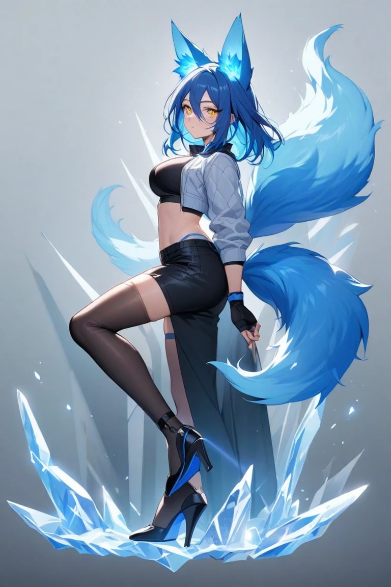 (Dark environment:0.3),Masterpiece,High quality,abstract res,digtial painting\(piece of art\), By Dagasi, Yupa,Kiyosan,(anthro,Fluffy fur,Character focus:1.1),anthro male cat,Long hair,portrait , Bright eyes, Panoramic View, Character focus.(Detailed background:0.7), solo, shaggy, Furry female, female focus, anthr,(Full body fur, Fluffy tail, Blue fur, Blue eyes, Blue hair:1.2),