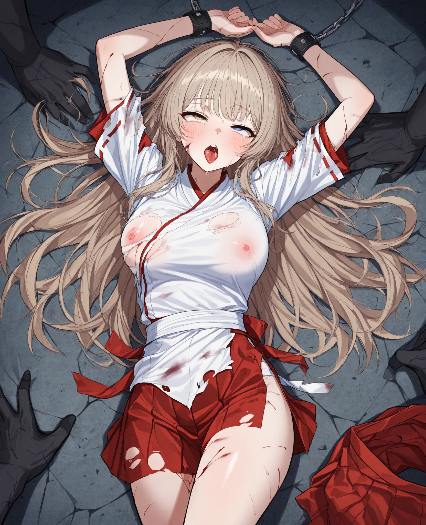 Black、rape、missionary position, spread legs, legs up、zombie、Dynamic Angle、In an old and dimly lit Western-style building、Eyes are squashed、Girl、Girl、Short、Younger、Lower school girls、Pussy、Dark skin color、It is dirty、flat chest、Nipples、Covered in semen and blood、Injured、Expressionless、I'm not feeling well、Half naked、My clothes are torn、My hair is messy、I'm about to die