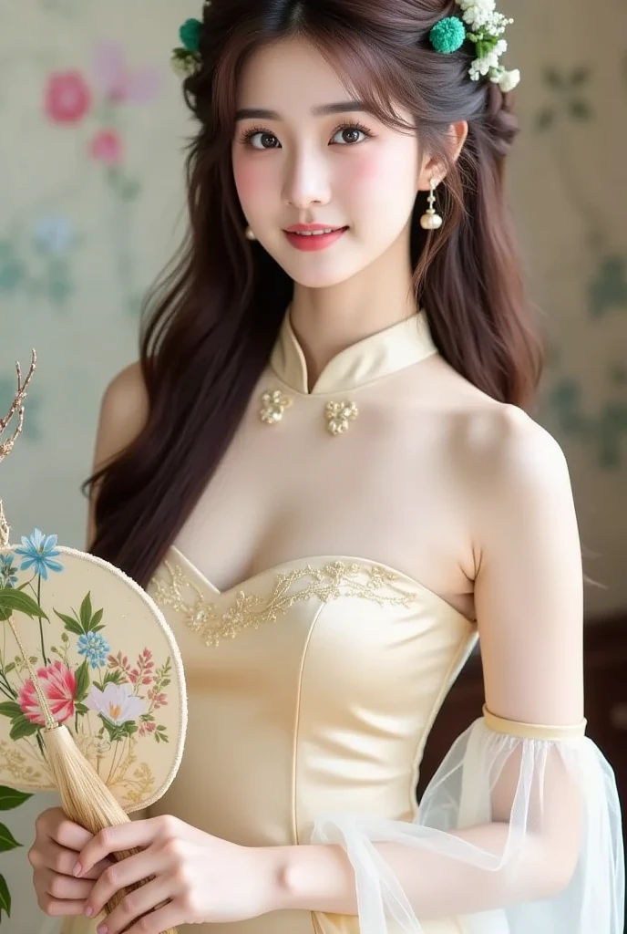 ((((8K))),((Extremely detailed CG)) ,(wallpaper),16K,((Extremely exquisite and beautiful)),(((masterpiece))),(((Best quality))),(((Ultra-high resolution))),Beautiful light,Realistic shadows,(Smooth and flawless fair skin:1.5),(Pale skin:1.3),Extremely delicate facial details,(Perfect body:1.1),(Extremely detailed:1.2),((A beautiful girl,Solitary)),(Small head:1.2),(Wearing a phoenix crown on the head:1.2),(Hair Bun:1.2),(Small face:1.2),(Exquisite makeup:1.2),(Small Breasts:1.2),(flat chest:1.2),(Slim,Thin),(Happy:1.2),(lol:1.2),(earrings:1.2),(crystal necklace:1.3),(collar:1.2),(Long gold embroidered red Chinese wedding dress:1.5),(cleveage:1.3),(sleeve:1.2),(stocking:1.5),(Day scene:1.5),(outdoor:1.2),(Garden Hotel entrance:1.5),(Colorful flowers:1.3),(Many colors:1.3),(Bright sunshine:1.2),(Detailed background:1.5),(permanent:1.3),(Put your hands behind your back:1.3),(Upper Body:1.3),(From the front:1.3),(spring:1.3)