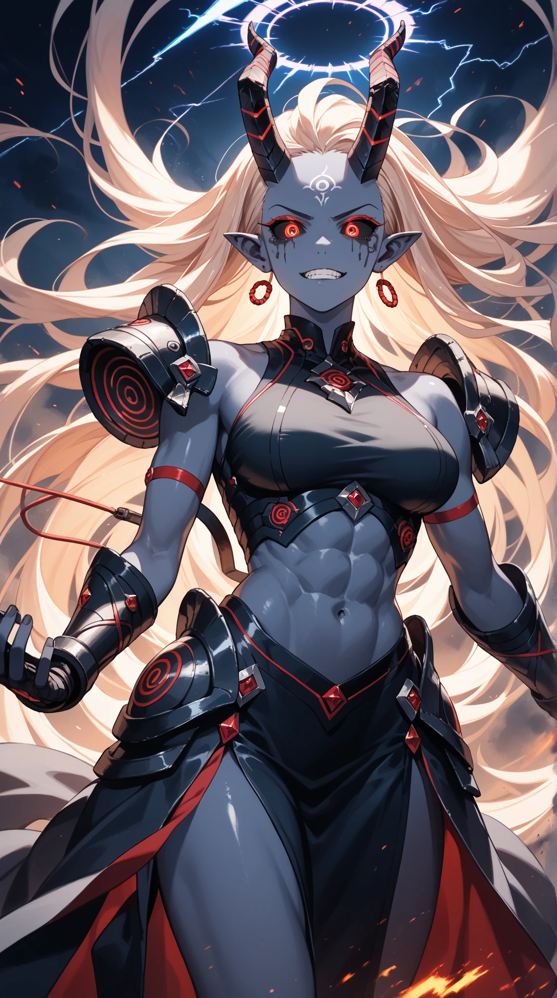 best quality,4k,8k,highres,masterpiece:1.2),ultra-detailed,realistic,photorealistic:1.37,this creature, a terrifying fusion of spider and human female with six arms, embodies a grotesque harmony of two distinct forms. Its upper body retains the unmistakable features of a woman, albeit distorted by the merging process. its eyes gleam with a sinister intelligence, more arachnid than human. (ceautiful long hair, white skin:1.3), (red lipss)

From the torso sprout four additional limbs, elongated and jointed like a spider's, yet retaining a disturbingly human fleshiness. These arms are equipped with fingers that end in sharp, chitinous claws, capable of rending flesh with ease.

The lower body is a fusion of spider and human anatomy, with the abdomen stretching out behind like that of a monstrous arachnid. Jagged spines protrude from its exoskeleton, each one a reminder of its unnatural origins. The legs, a grotesque combination of human thighs and spider's hairy appendages, provide both agility and strength, enabling it to skitter across surfaces with alarming speed and grace.

In its presence, one cannot help but feel a primal fear, as if staring into the abyss where human and arachnid merge to create a nightmare incarnate.