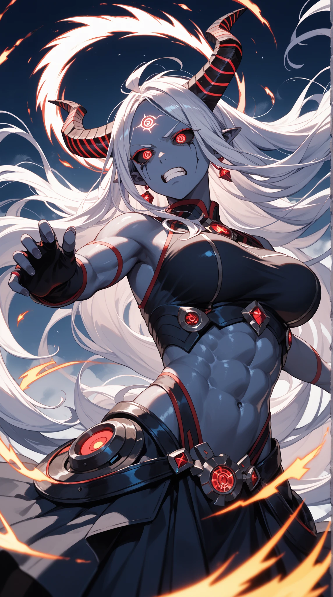 a girl, female focus, (a girl from the Dragon Ball universe) (the girl would wear black clothes, very tight on her body) slim muscles, ripped muscles, the girl would be raising her ki, she would have medium breasts, white hair, pretty face , beautiful girl, (the girl would be from the Saiyan race from Dragon Ball), (she is showing off her body in a sexy way, leaving her private parts well exposed with extremely tight clothes, she is a futanari with a huge penis, which was glued on your clothes marking your groin).
