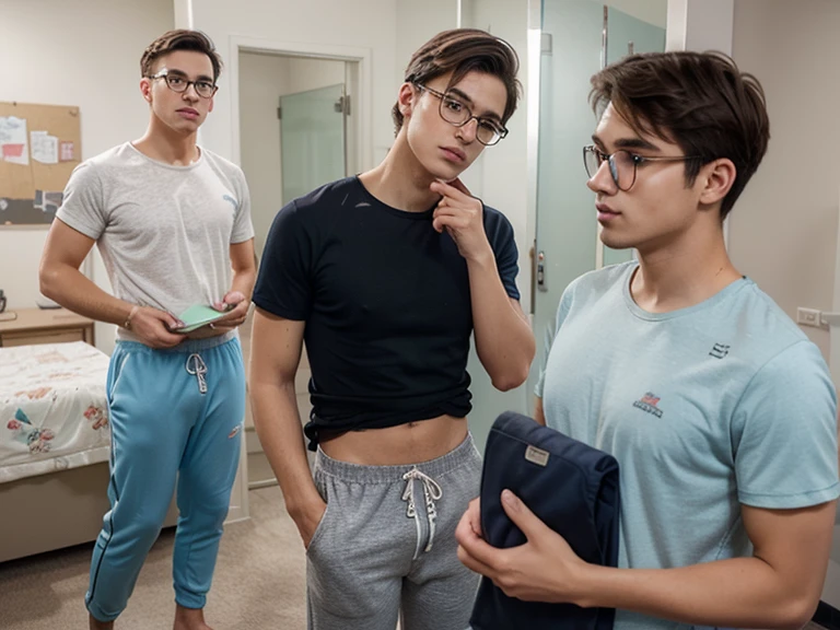 Teacher showing his 3 students his big cock. se tiene que ver la cara.