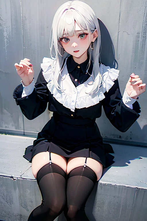 Alafed woman in white shirt and black skirt sitting on bed, Anime girl cosplay, Ash in Overwatch, Anime Cosplay, cosplay foto, Cosplay, ashe, [32k hd]^10, the anime girl is crouching, 2b, 2 b, twintails white_gloves, 8K)), けもの, cosplayer