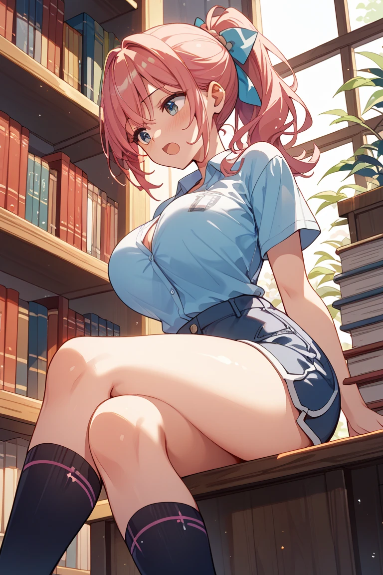 Ultra HD、Ultra high definition、Noise Reduction、perfection、Image quality adjustment、Balance Changes、Optimal Lighting、Minor corrections、Detail Correction、1, only, Lizard, (new:1.4) smile, (Blushing:1.2),((Library Table、Sitting in a chair、Photographed from the front)), No underwear, (No underwear), Leg spread,, Provocative, Very sexy, insinewnte, Table Rest, Coastal, Energetic ass, Openvend, Off-duty clothes, Crossed legs, Cum on the table, Browsing Caution、Camel Toe、Giant tit、Nipple Puffs、Cleavage、Plump、Super big breasts、Super big butt、Bubble butt、((Leg spread、Shot across the table:1.2))、sperm drink