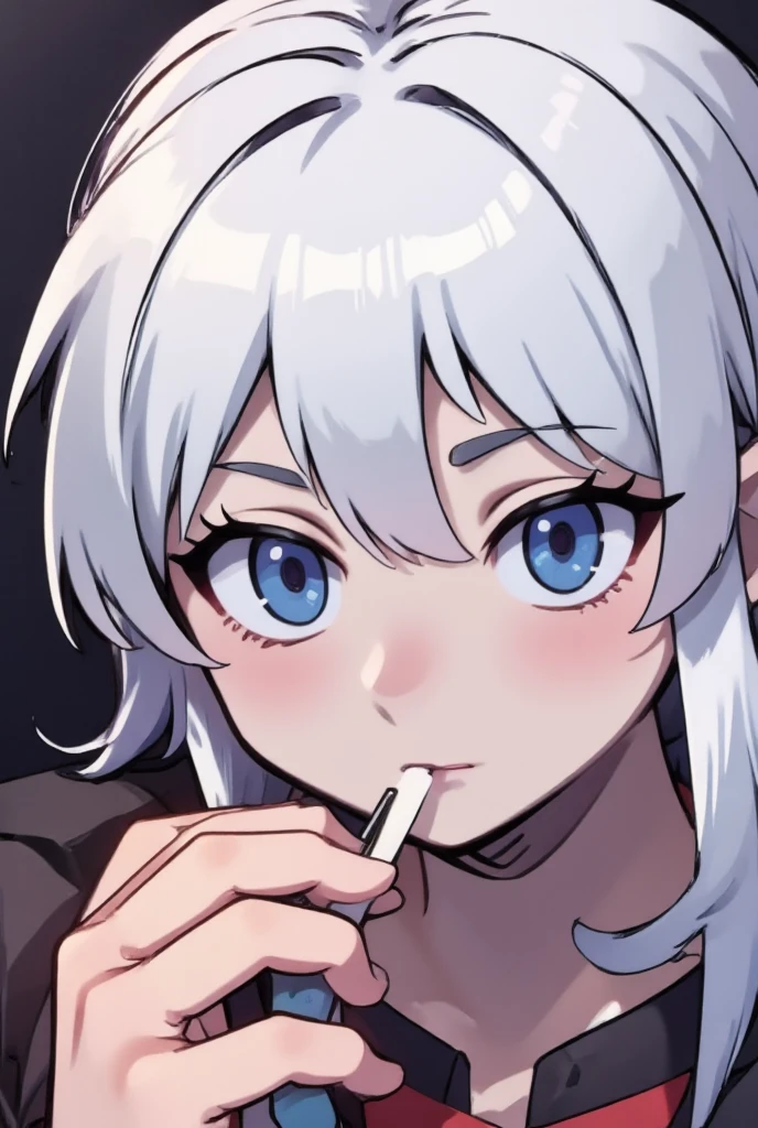 1girl in, POV, cheek poking , (cheek bulge:1.2), Saliva, Solo Focus, Best Quality、((blow job))、(((Chewing on a stick-shaped object)))、(No bra)、((Sweat))、slender、red blush、embarassed expression、(((Eyes closed)))、(((fullnude)))、((fullnude))、(barechested)、((medium chest))、(((profile)))、a closeup、(((Angle seen from the side)))、((short-hair))