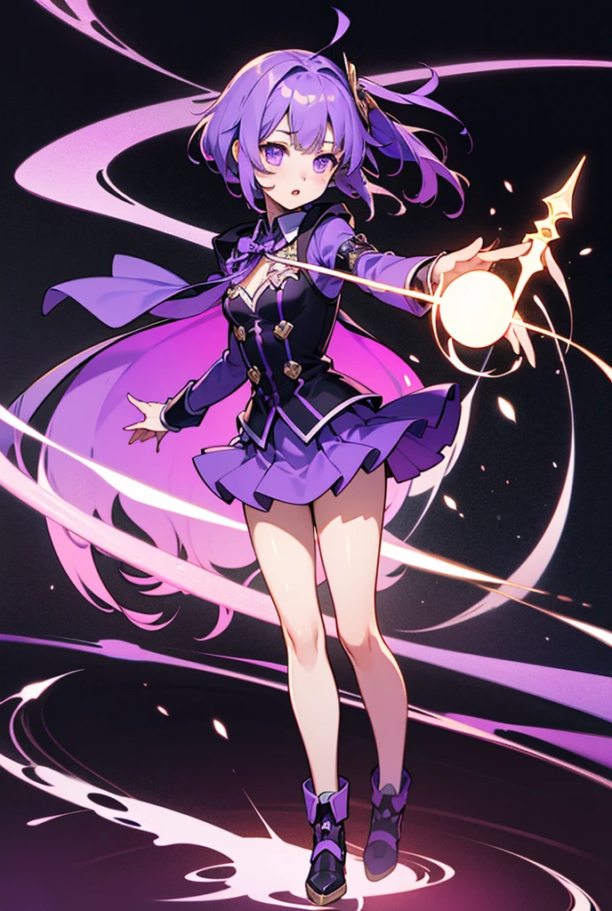She have a black shoulder-length bob with purple shine on front and purple eyes. she wears a gold tiara on her forehead with a white gem on front. Like the other Outer Sailor Senshi, her dominant color is purple (sailor uniform, choker, linings of her gloves and skirt) as the sleeves of her leotard resemble flower petals, and wears matching purple knee-length heeled boots with white laces. Her front and back bow is either dark brown in her anime official art or black at the near end of the anime's 3rd season both her silver star brooch and the star gem on front of her choker resemble the pure heart crystals being recently hunted by the Death Busters and wore a matching silver planetary dangling earrings on both of her ears as her main earrings closely resemble the planet Saturn. She also wields the Silence Glaive while in this form.