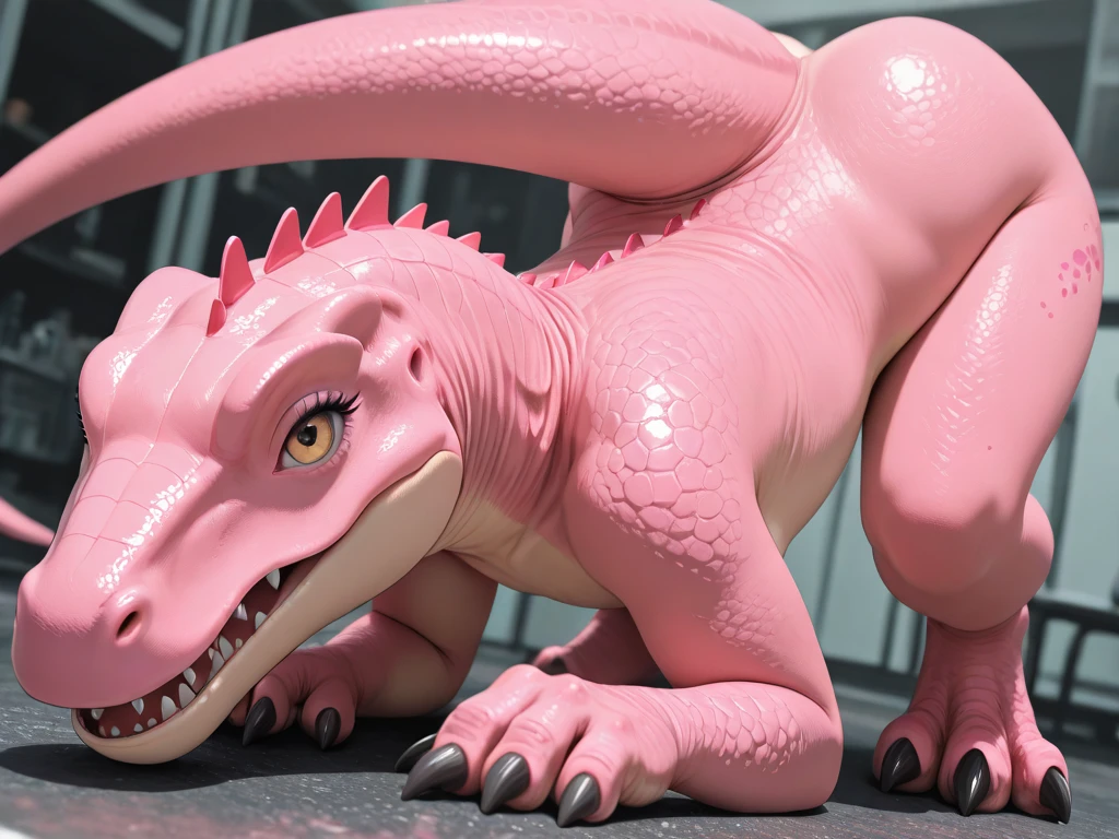 (((dragon))), (((kobold))), (((white body))), (((golden chain))), (((white spikes))), (((black eyebrows))), (((big butt))), (((happy))), (((metal table))), (((garage))), ((((detailed art))), (((cute face))), (((full body))), ((very lean body)), (((tail up))), (((slim tail))), (full body), ((big feet)), big head, round head, cartoon, yellow belly, big chest, ((zonkpunch)), ((big eyes)), legs up, (((front view))), 3d shading, 