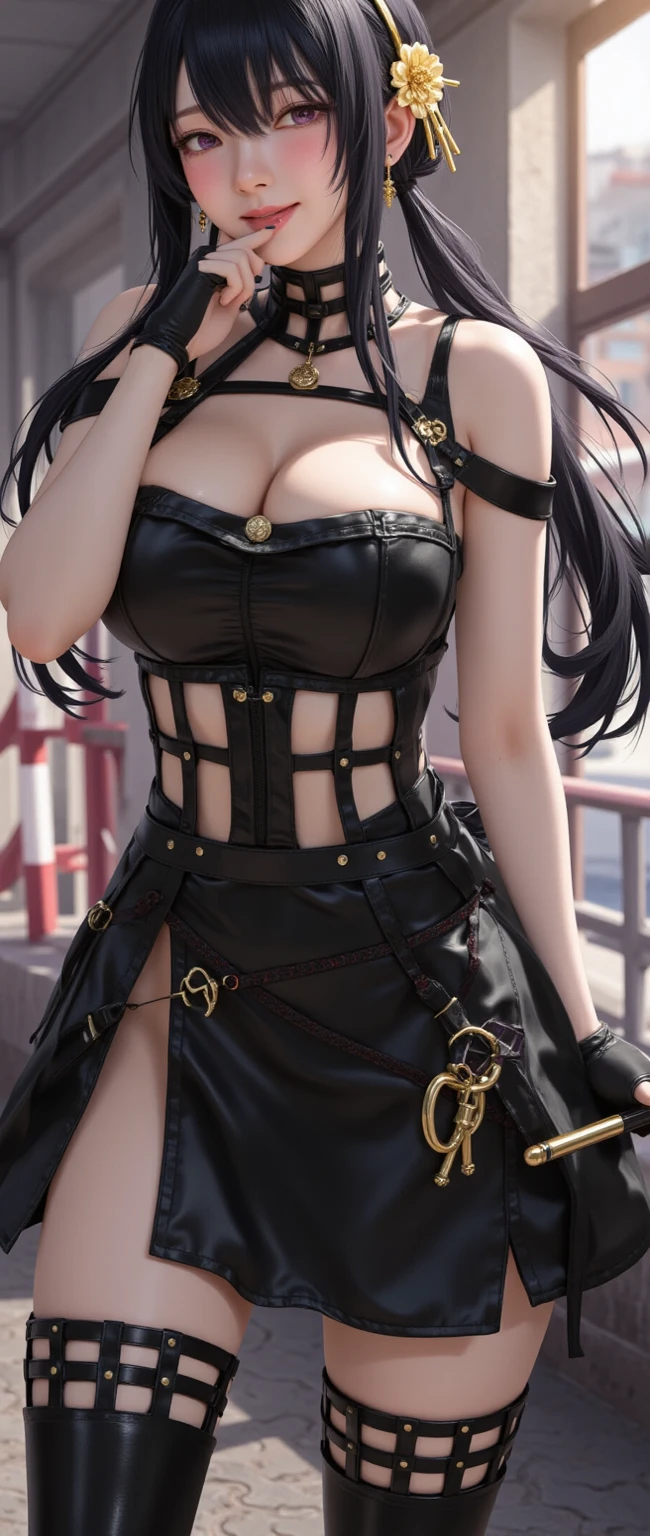best quality, tmasterpiece,Ultra-high resolution,Clear face,(Reality:1.4),ferpect lighting,(upper body shot), (photorealistic:1.50), anime wallpaper, Guviz style artwork, cover-up fantasy up to magic , by Yang J, Guviz, beautiful artwork illustration, beautiful digital artwork, beautiful digital illustration, Li Song, beautiful anime portrait, art style in Beauvot, Lips wear thick red lipstick,(smile1:1)