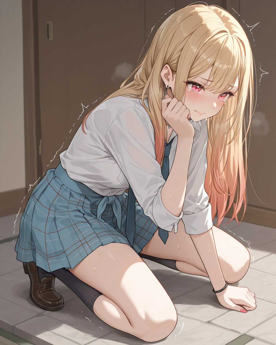 , Jumper skirt, Pee, Are crying