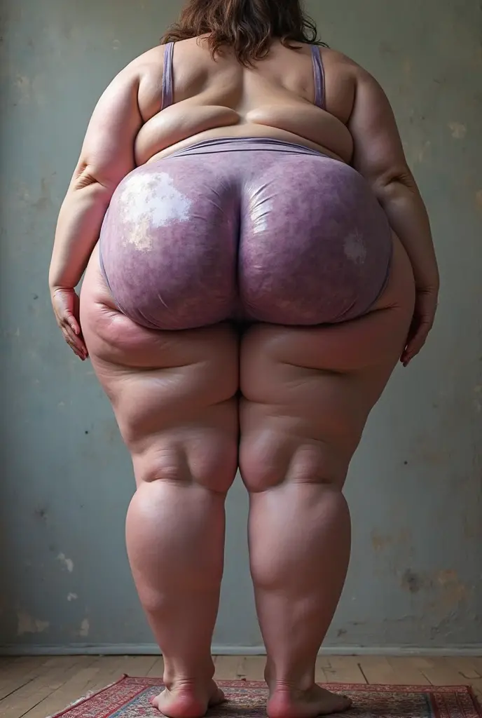 ((naked)),((Saggy huge)),((Heavy body)),((Wide Hips)),((Thick body)),((Big Belly)),((Japanese woman)),((Brown short hair)),((Brown eyes)),((Full body portrait))、((1 female)),((Thick neck)),((Round face)),stand on tiptoe、White blank background、Stand facing forward、naked feet、Full body portrait、Stand with your feet apart、model pose、Full body portrait、Full body portrait、Full body portrait、Stand with your feet apart、Standing with your legs apart、