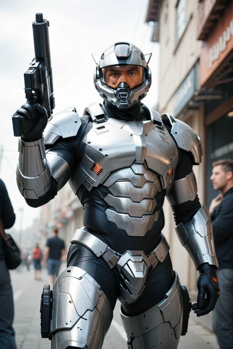 Robocop armor, cool handsome twink