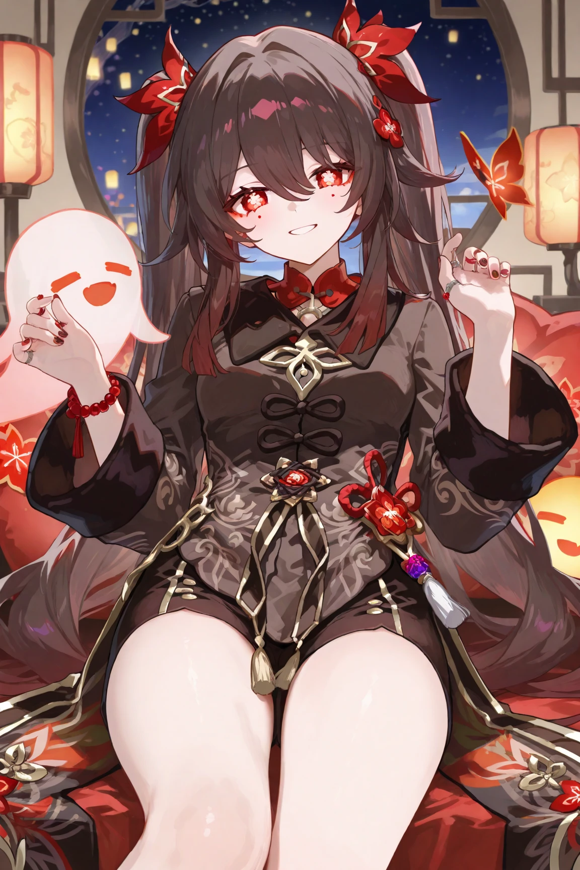 princess king boo, crown, fangs, long hair, (purple eyes:1.1), sharp teeth, super crown, teeth, tongue, pale skin, <lora:princess king boo-lora-nochekaiser:1><lora:detail_slider_v4:3>(masterpiece:1.2), best quality, high resolution, unity 8k wallpaper, (beautiful detailed eyes:1.6), extremely detailed face, perfect lighting, extremely detailed CG,(full body), (Black pantyhose stocking:1.2), (standing)
