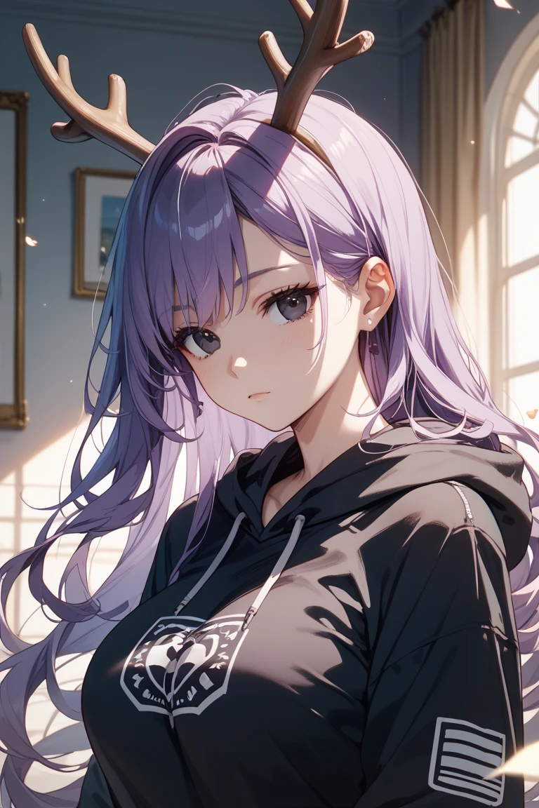 (masterpiece, best quality:1.4), 8k, Close Up, Light Purple Straight Hair, Young adult, anime girl,m, Teasing, light Purple Eyes, Really Big chest, Black Dress, Whute coat, in bar (detailed eyes and face, sharp pupils, realistic pupils:0.6)
