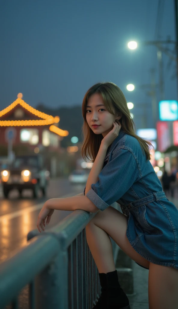 beautifull east asian girl sit in mini skirt