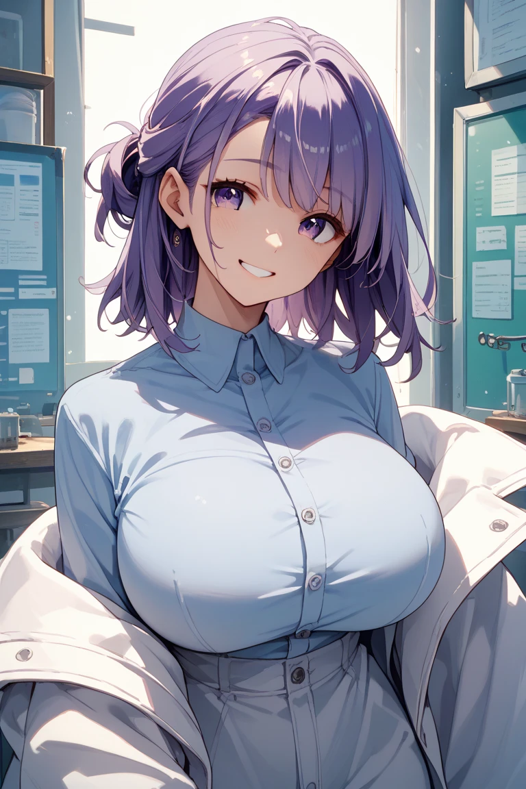kura satomi, long hair, blush, lipstick, evil smile, masterpiece, best quality, ((unbuttoned , cleavage, necklace, earrings, sexy body,
breasts)) , micro skirt, smiling, navel , exposed belly, exposed navel,(nsfw) not safe for work,school, knot,
classroom , holding a gun, hold a gun