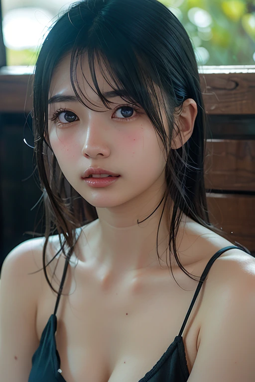 masterpiece, high quality,16K,8k,beautiful,Get used to it,Exquisite,extremely Get used to it, finely Get used to it, high quality, insanely Get used to it, ultra Get used to it, Ultra-high resolution, high quality, beautiful face, Japanese, ,(Micro Bikini:1.3),A close-up shot captures the defiant spirit of a stunning female prisoner, her long hair tangled amidst the metal grates of her cell door. Her piercing green eyes flash with determination as she gazes directly at the camera, soft focus and warm lighting highlighting her porcelain skin and full lips. The rusty bars of her cell door create a striking contrast in the background, a testament to her unyielding resolve.(an asian taiwan woman,Bondage,bdsm harness)