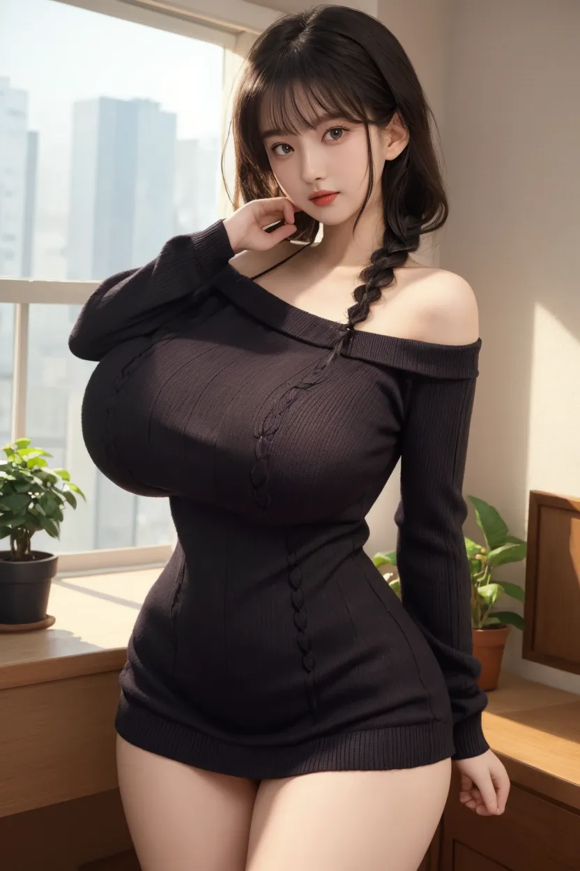 woman(upper body:1.2 1girl, masterpiece, best quality, ultra-detailed, illustration, finely detailed eyes and detailed face) Clothes: military outfit, special force general, Appearance: black hair in a , natural makeup, (purple eyes:1.05), wide hips, massive breasts, alluring, motherly, looking at viewer, curvy, voluptuous, full body, (mature female, milf:1.1), solo, (curvy:1.1), big ass, thick thighs, milf, modern military office background, sitting down, legs crossed, (((((huge muscles)))))