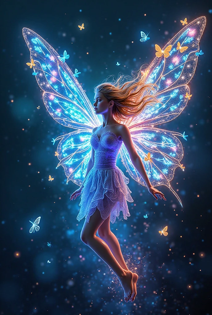 shine colorful,analog photo,Ethereal mysticism meets grunge art, charming character, medium eyes, magic energy, emulsion, andy kehoe, craola, leonardo da vinci, dynamic pose, dynamic blue light and shadow, digital art, Mysterious, BadDream, linquivera, liiv1, glowing particle, glowing butterfly,masterpiece,best quality,<lora:Shine_colorful_XL_15E2B3A3C_RT:1>,