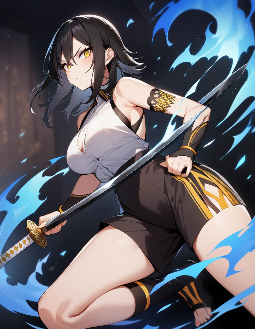 low twin braids, black hakama, sash, no bra, bare shoulders, GIRL, (Masterpiece: 1.1), (Best Quality: 1.1), Upper Body Bikini, (White Bikini: 1.1), (Plaid Skirt: 1.1), High Waist Skirt, Blake [Green Grass: Pink, :0.5] Themed, (Urban Background: 1.1), Denim Lenses, Blake Silver, Long, Green Eye, Landscape,