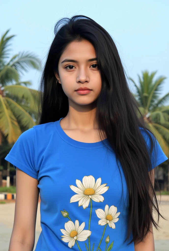 A 23 year old pakistani student in blue short and blue t-shirt 