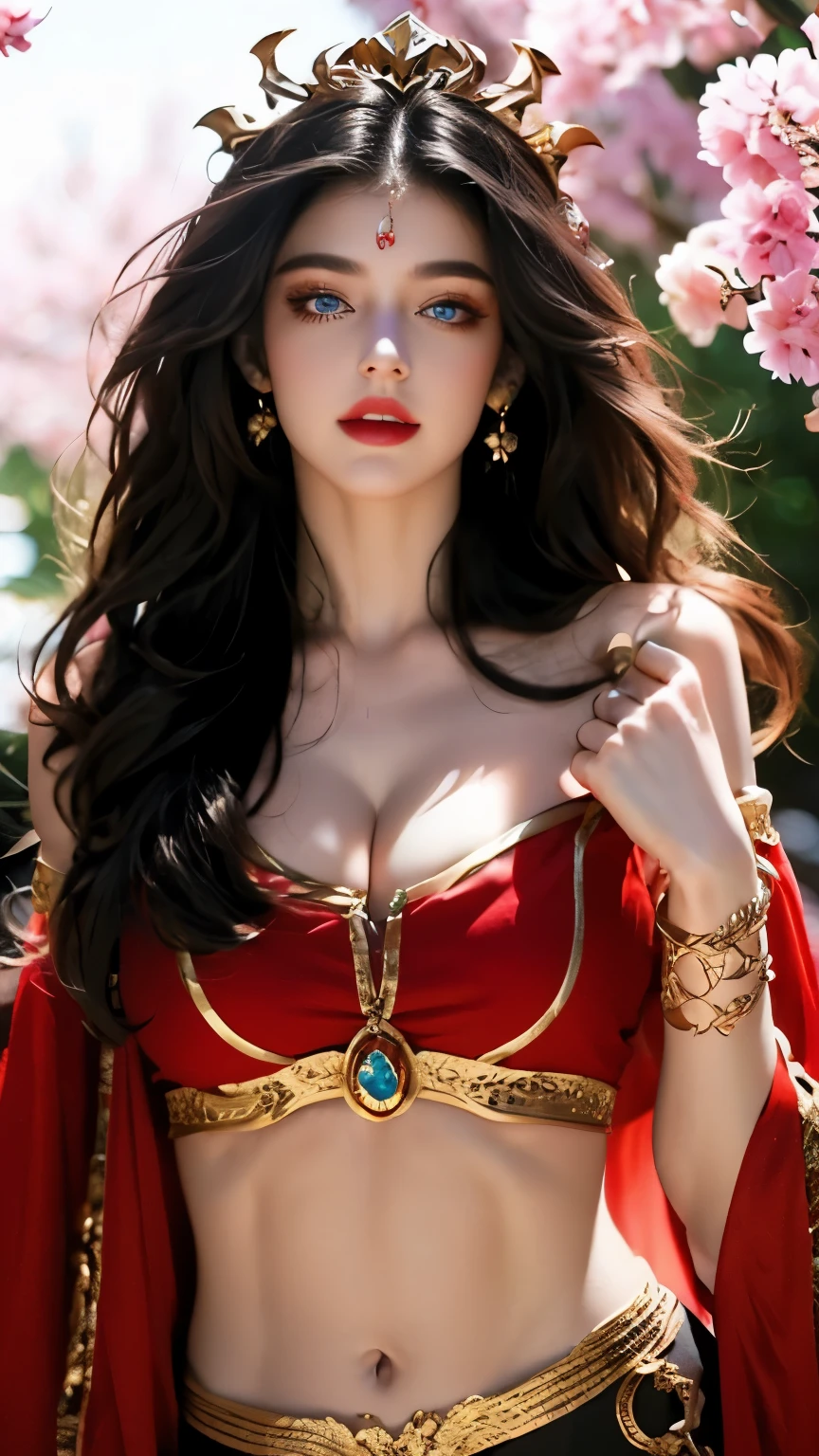 ((Realistic:1.5)),((Best quality)), ((Masterpiece)),((Detailed)),2girls,duo,{2 beautiful girls},PureErosFace_V1,Urzang-6500-V1 Edition, Edition, Edition, Edition, Edition, Edition, Edition, Edition, Edition.1, (Upper body:1.3),royal skimpy underwear, Hug and touch each other, Tease your friend's waist, Breathless friends, Biting a friend's earlobe, crouched,super wide shot,Face focus, Curvy, Barefoot, Medium breasts, Wide hips, Thin legs, Super big eyes,Long eyelashes, (Detailed face,beautidful eyes, detailedpupils,detailed clothes features, Clear background:1.3), (armlets, bangle:1.3),Mysterious ancient ruins, floresta exuberante, Deep canyon,bridge,River,cliff,Cloud,lakes,Rock music,Waterfalls, Flowers, Grass,grape trees,tree,bright detail,Sharp,Perfect compounding, Intricate, Sharp focus, Dramatic,