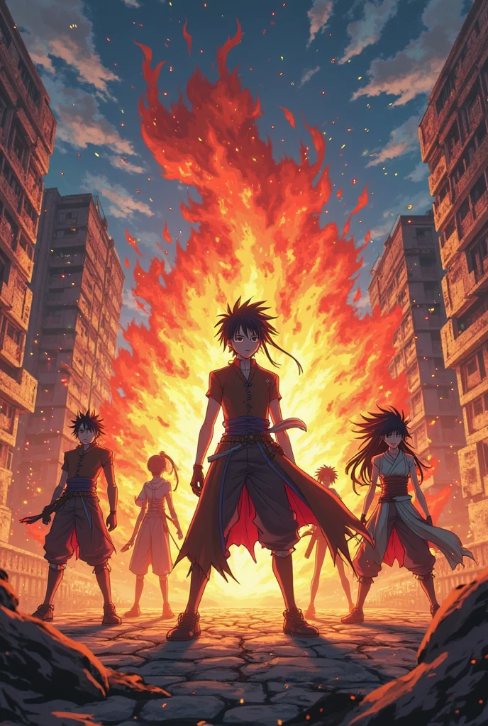 Anime illustration style、One man is attached to a large group of girls、blow job、huge tit