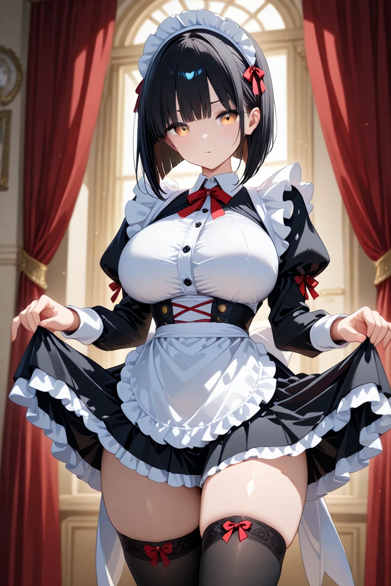 (NSFW:1.3), Uncensored, (High resolution:1.1), (absurderes:1.1), Best Quality, Ultra high definition, The highest resolution, Very detailed, Anime, 1girl in, micro dress, maid, pantyshot